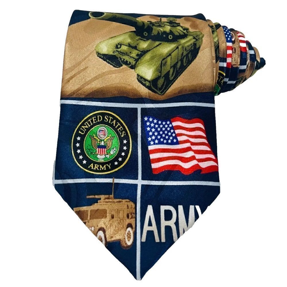 Steven Harris Mens United States Army Military Necktie Patriotic EUC